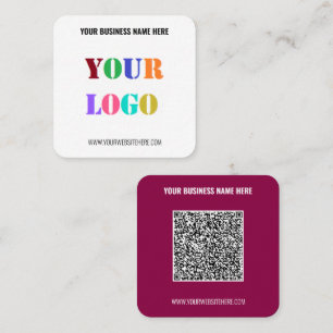 Carré Votre Carte de visite de texte et de logo personna