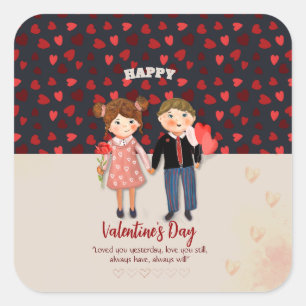 Carré Vous envoyer beaucoup d'amour Sticker Valentine