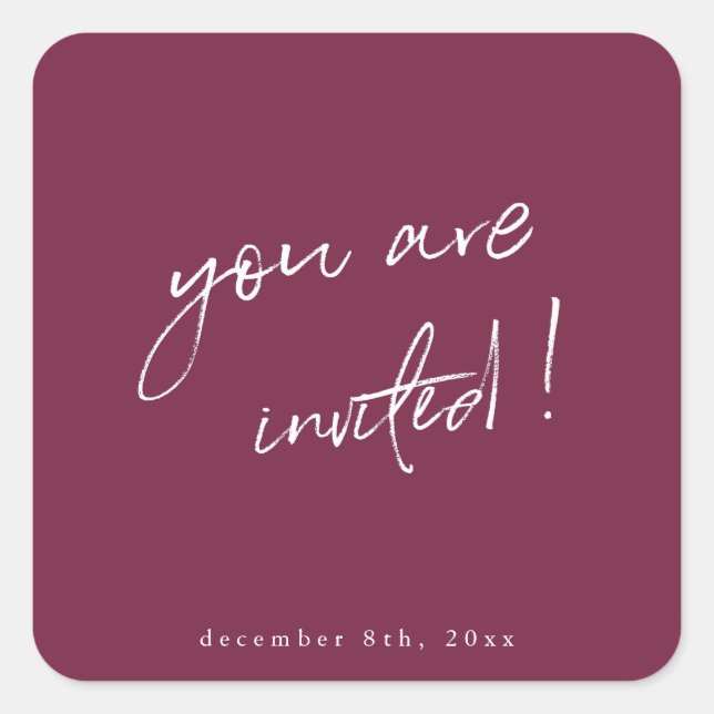 Carré Vous êtes Invité Sticker Holiday (Devant)