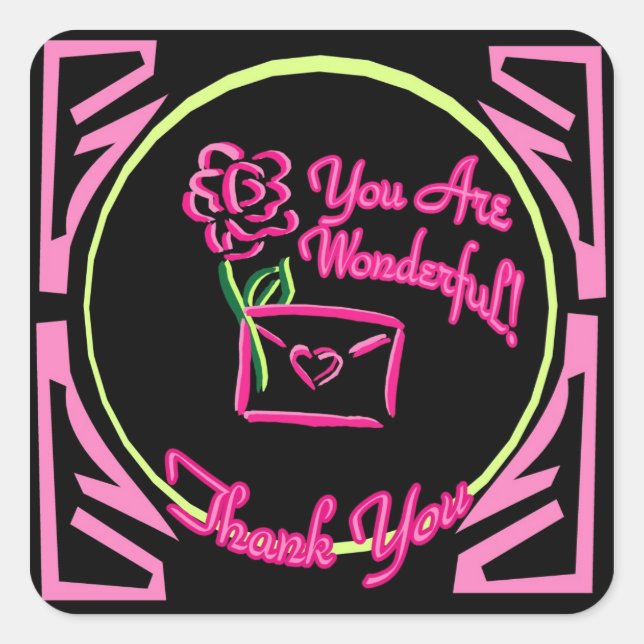 Carré Vous Êtes Merveilleux Sticker Merci (Devant)