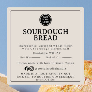 Carré Warm Grey Sourdough Ingredient Cottage Sticker