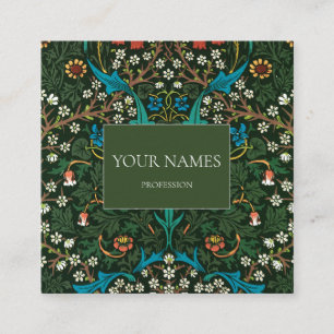 CARRÉ WILLIAM MORRIS CARTE DE VISITE MOTIF BOTANIQUE