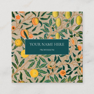 CARRÉ WILLIAM MORRIS CARTE DE VISITE MOTIF BOTANIQUE