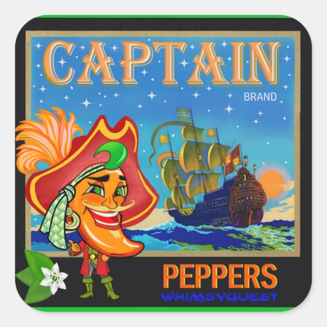Carré WQ TOYS STICKER : Capitaine Cayenne Pepper (Devant)
