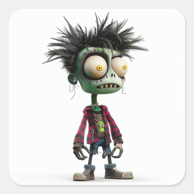 Carré Zombo Kid - Punk Undead Sticker (Devant)