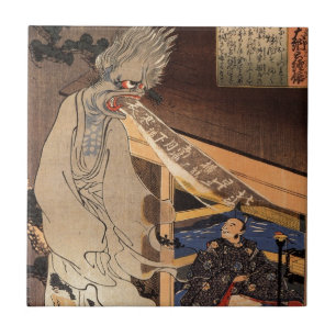 Carreau 妖怪, zombi japonais de 国芳, Kuniyoshi, Ukiyo-e
