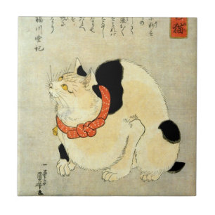 Carreau 日本猫, chat japonais de 国芳, Kuniyoshi, Ukiyo-e
