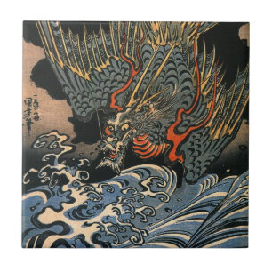 Carreau 海龍, 国芳, dragon de mer, Kuniyoshi, Ukiyo-e