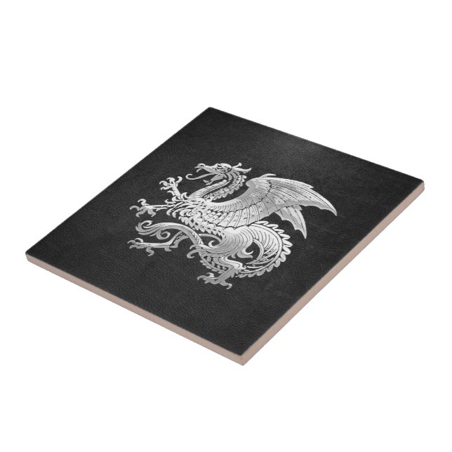 Carreau [100] Dragon islandais, Landvæ ttir [Argent] (Côté)