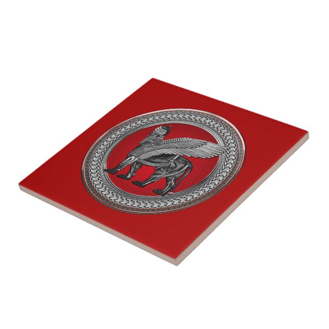 Carreau [100] Lion ailé assyrien : Or et Lamassu noir (Côté)