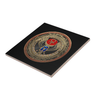 Carreau [100] Scarab en or sacré égyptien ailé avec Ankh