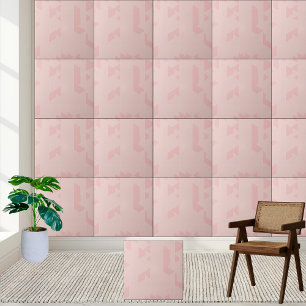 Carreau #14 Géométrique moderne Abstraite rose-pâle