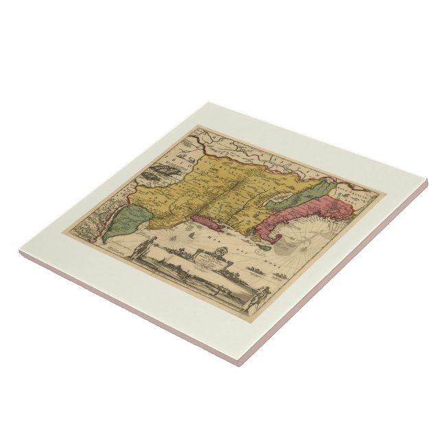 Carreau 1685 Map - New Belgium, The New World, New England (Côté)