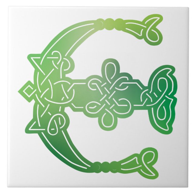 Carreau 16e Century Celtic Knot Decorative Capital E (Devant)