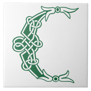 Carreau 16e siècle Celtic Knot Capitale décorative C