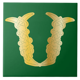 Carreau 16e siècle Celtic Knot Capitale décorative V