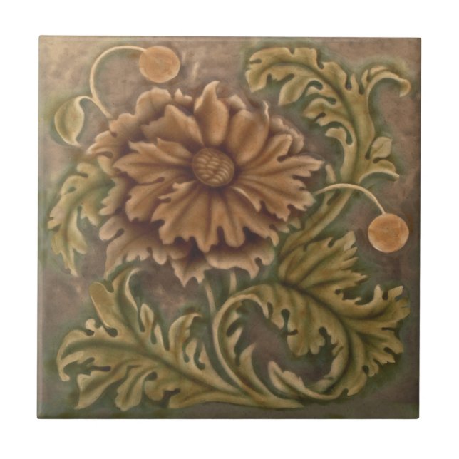 Carreau 1893 Sherwin Cotton Art nouveau Repro Faux Relief (Devant)