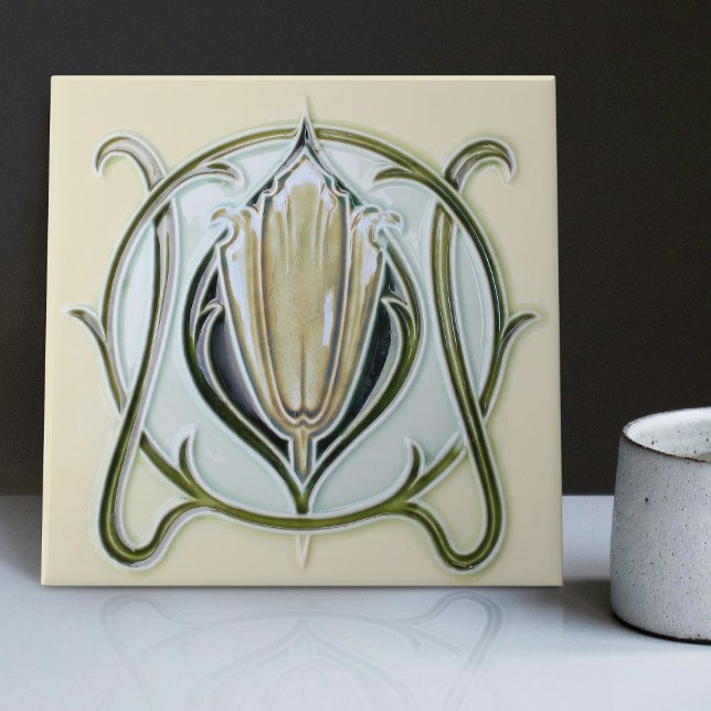 Carreau 1905 Art Nouveau Gibbons UK Floral (Créateur téléchargé)