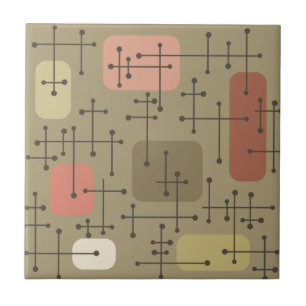 Carreau 1950 Eames Era Art Crosshairs Botanique