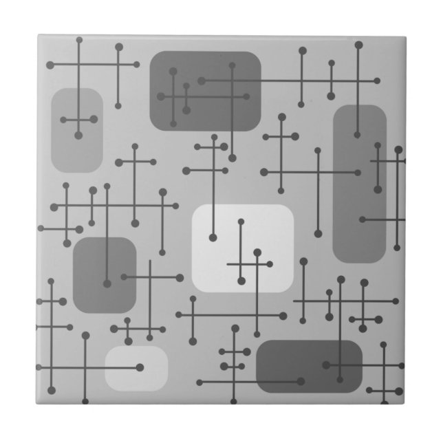Carreau 1950 Eames Era Art Crosshairs Grey (Devant)