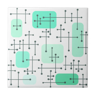Carreau 1950 Eames Era Art Crosshairs Mint green