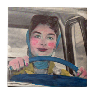 Carreau 1950 Maman au volant