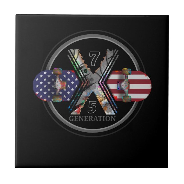 Carreau 1975, X American Skateboard (Devant)