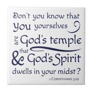 Carreau 1 Corinthians 3:16 You are Dieu's Temple
