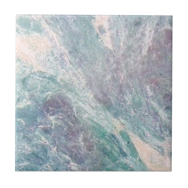 Carreau 1 de 2 Blue Aqua White Lilac Faux Granite Repro (Devant)