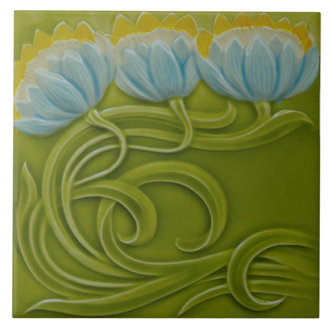 Carreau #1 de 3 Repro German Art Nouveau Jugendstil (Devant)