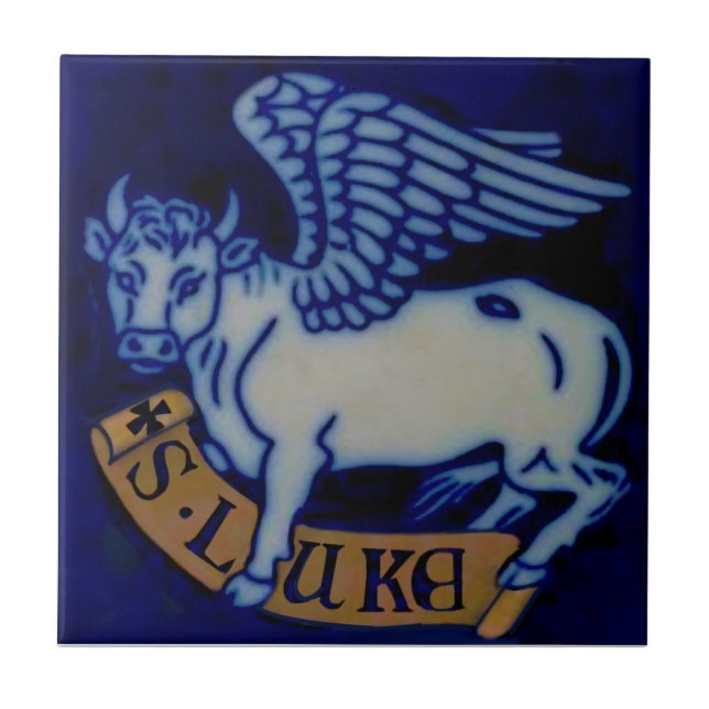 Carreau 1 de 4 Evangélistes St Luke Bull Repro style gothi (Devant)