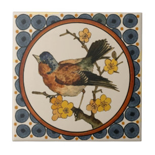 Carreau 1 de 5 Repro 1890s Doulton Lambeth Peint à la mai