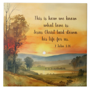 Carreau 1 Jean 3:16 Jésus a donné sa vie pour nous Bible