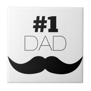 Carreau #1 Papa Mustache noire - Numéro Un