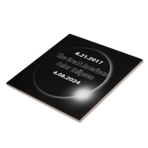 Carreau 2024 & 2017 Double Dated Solar Eclipse Ceramic Til