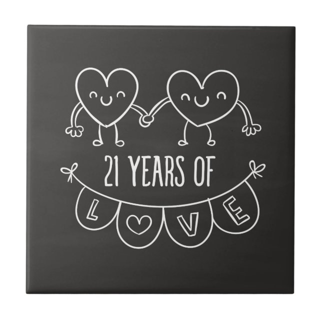 Carreau 21e Anniversary Poison Chalk Hearts (Devant)