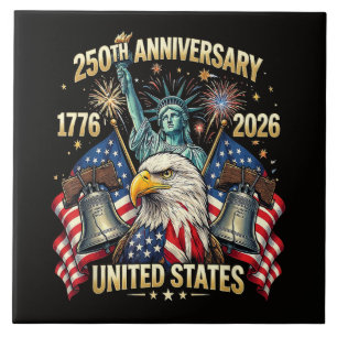 Carreau 250 Ans Anniversaire Américain 1776-2026 Drapeau U