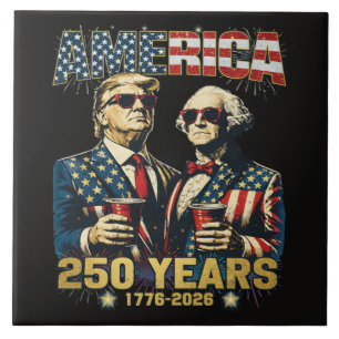 Carreau 250 Ans d'Amérique Anniversaire 250e Trump