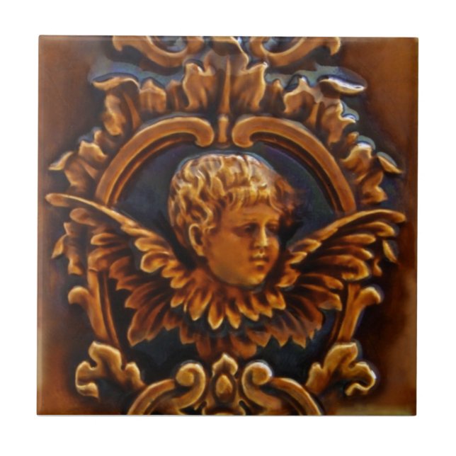 Carreau 2e édition de 2 Antique Tile Repro d'Angel Cherub (Devant)