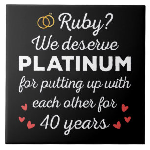 Carreau 40e anniversaire de mariage I - Couple drôle Rubis