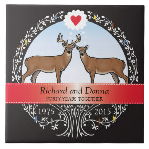 Carreau 40e anniversaire de Mariage personnalisé, Buck & D