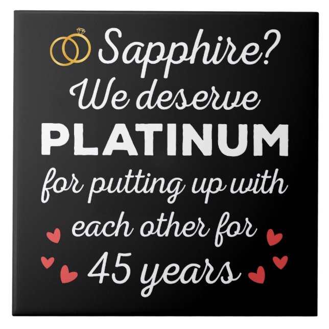 Carreau 45e anniversaire du Mariage I - Sapphire Funny Cou (Devant)