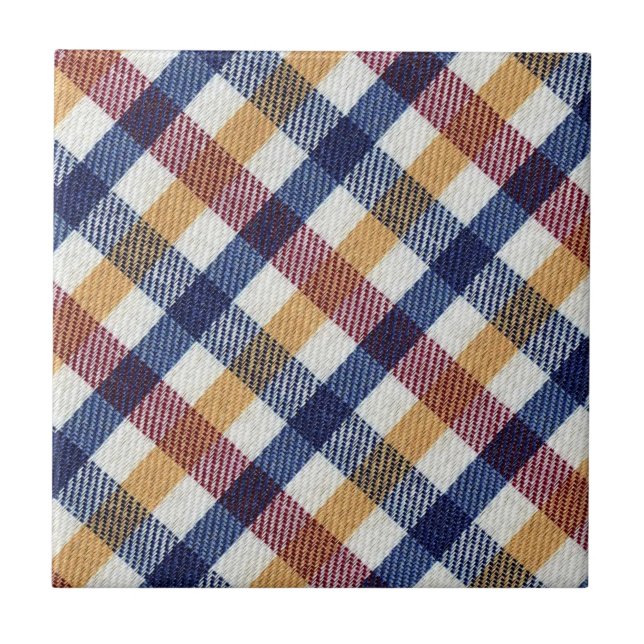 Carreau 4 Tissu testé couleur plaid - Vintage - (Devant)