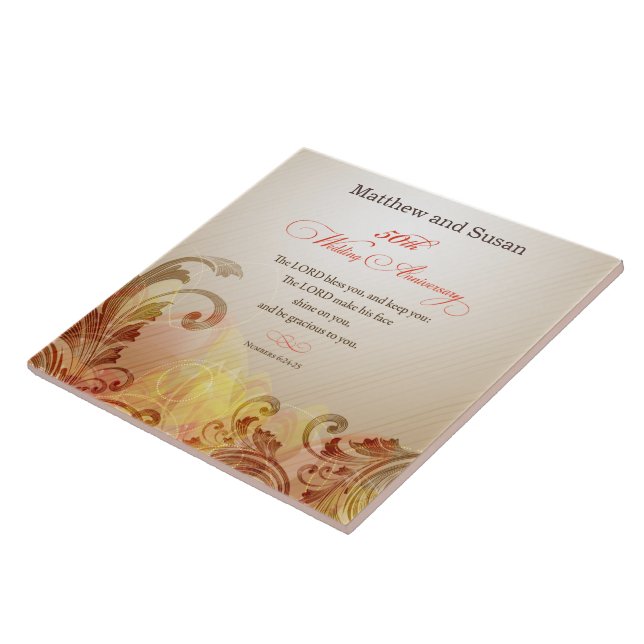 Carreau 50e anniversaire du Mariage, Seigneur bénisse et g (Côté)