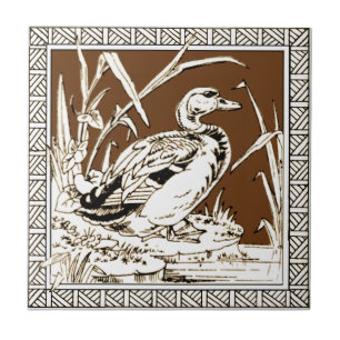 Carreau #6 de 12 Repro 1880 Série d'oiseaux de Minton Moc