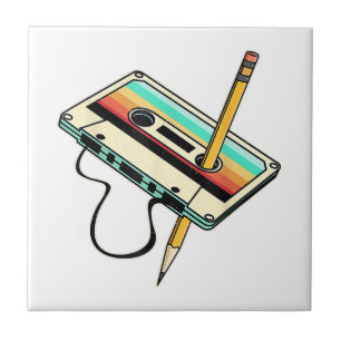 Carreau 80s Cassette Tape Pencil 1980s Retro Vintage Throw