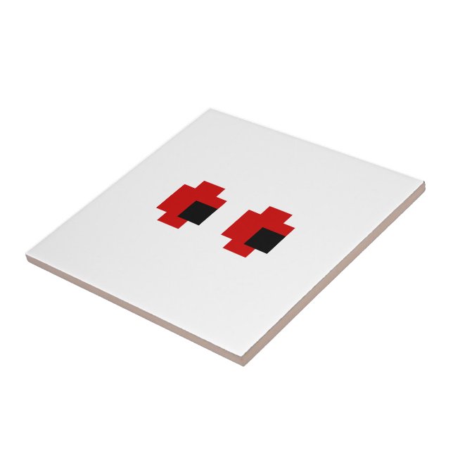 Carreau 8 bits Éffrayants yeux rouges (Côté)