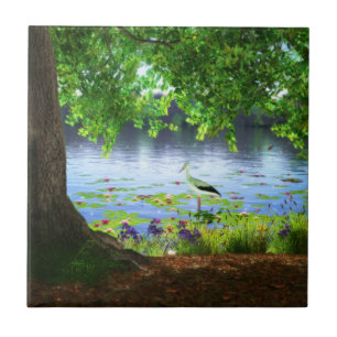 Carreau À côté du carrelage décoratif d'eau calme / Trivet