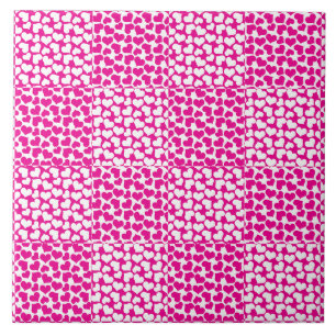 Carreau à damiers Amour en Magenta et Blanc
