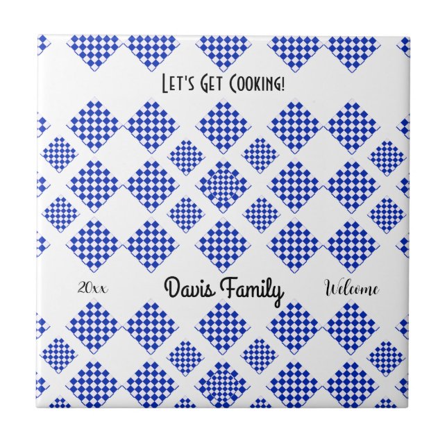 Carreau À damiers bleu et blanc (Devant)